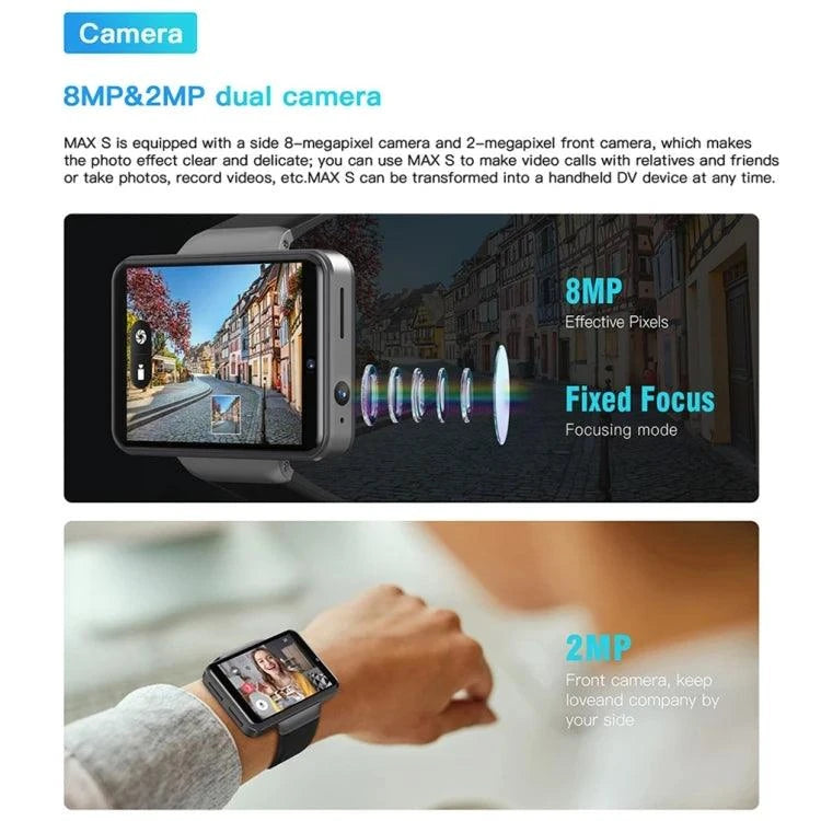 TICWRIS MAX S 2.4 inch 3+32G Facial Unlock Dual Camera Smart Watch