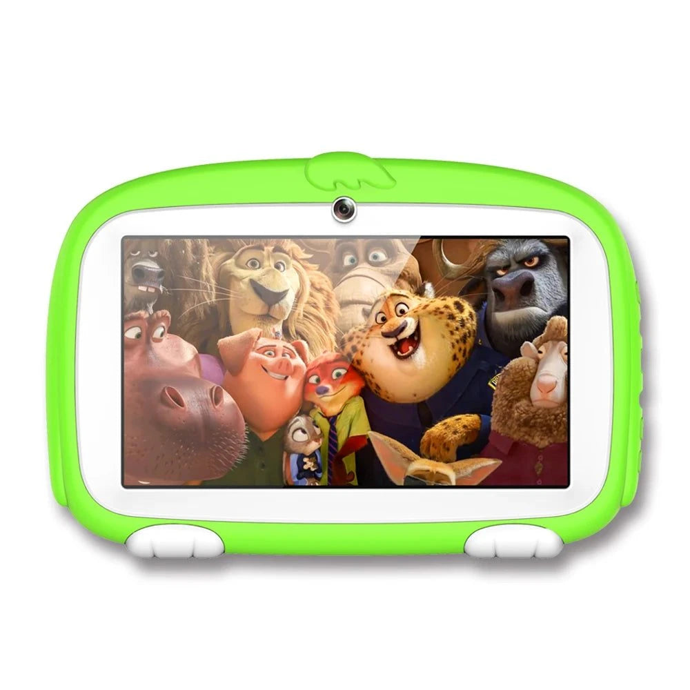 7-inch android smart kids tablet for ages 3-7 with education apps, WiFi, games, and protective case  bird's eye view 