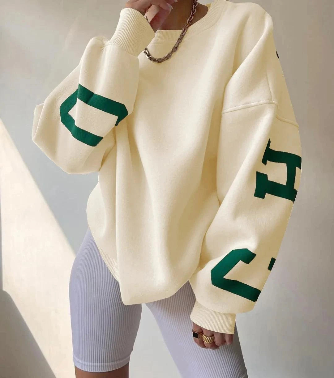 Women Clothing Casual Long Sleeve Letter Printed Basic Pullover Sweats