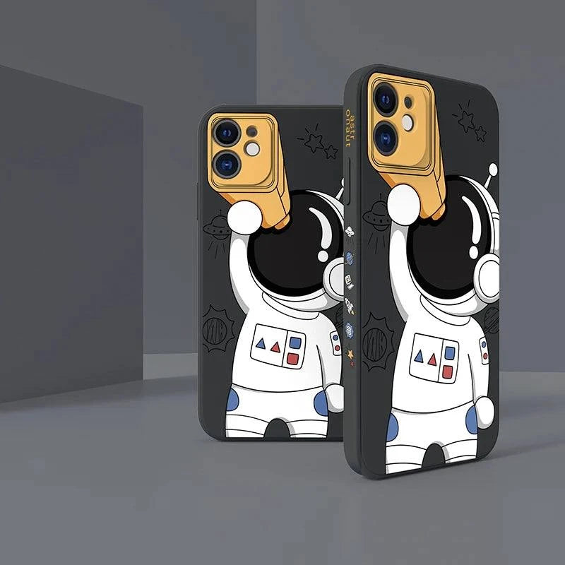 AstronautPrint Silicone Phone Case Back Cover for iPhone 6 7 8 Plus X 