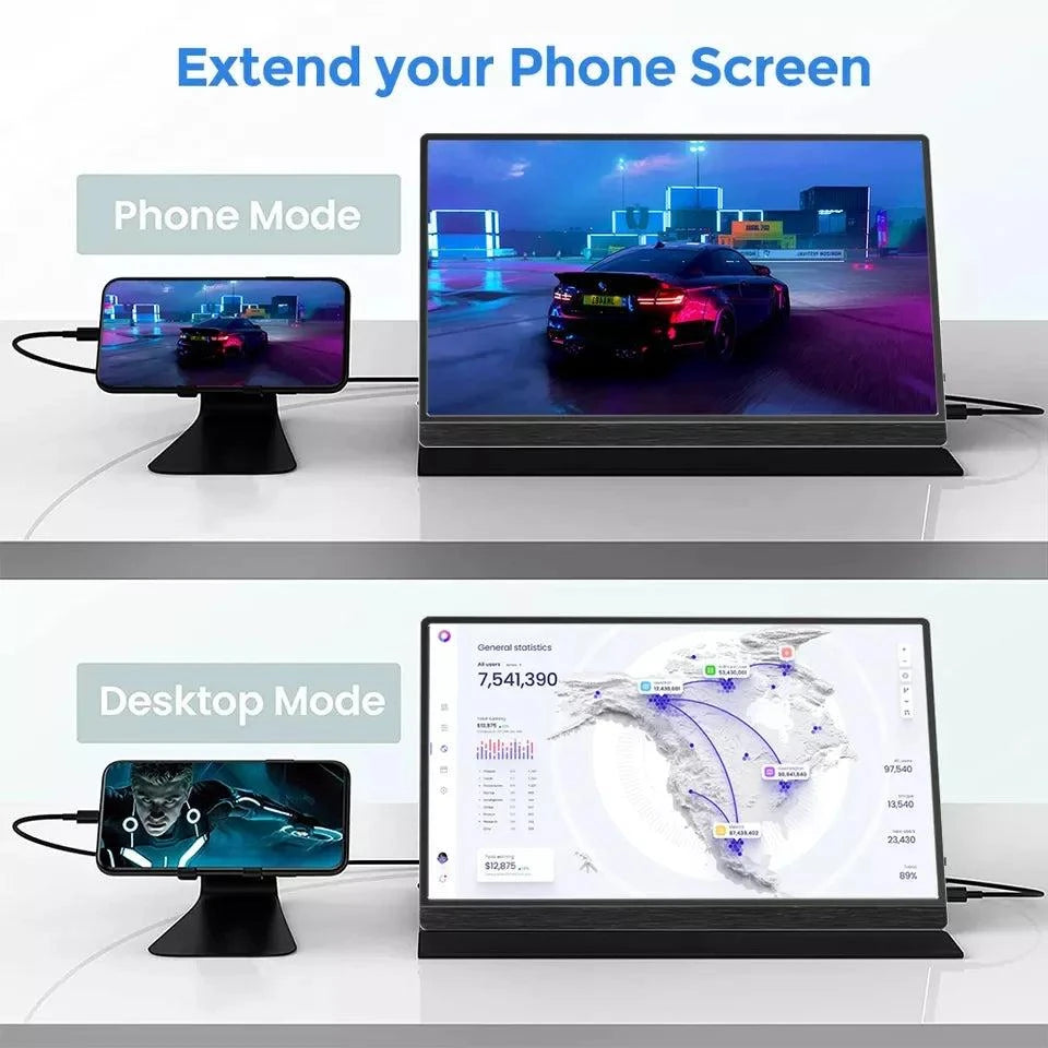 15.6-Inch IPS 4K Portable touch screen monitor eye level