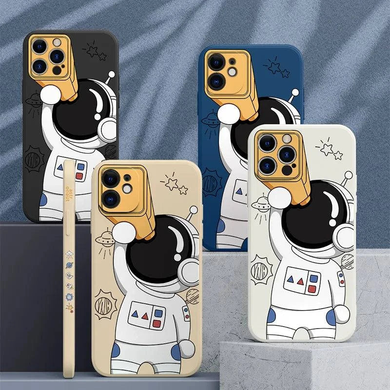 AstronautPrint Silicone Phone Case Back Cover for iPhone 6 7 8 Plus X 