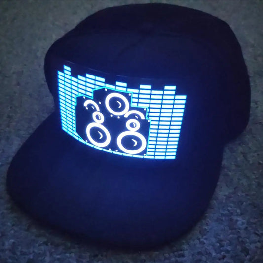 sound activated led light baseball cap
